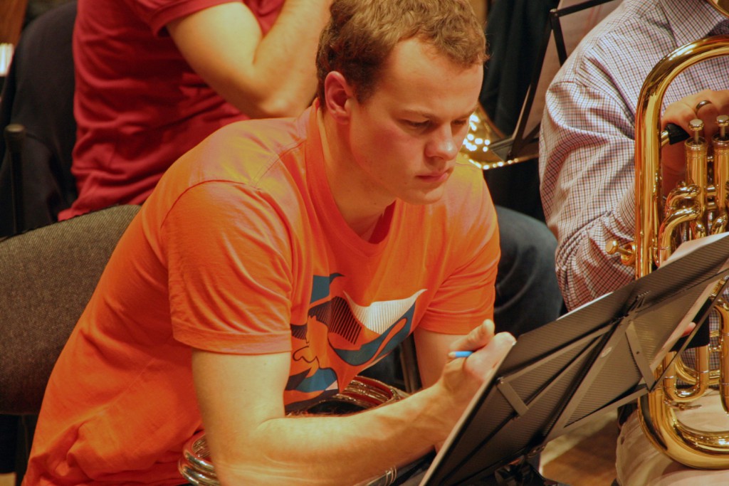 Hendrik Bernhard bei der Probe für Brass & Sinfonik II