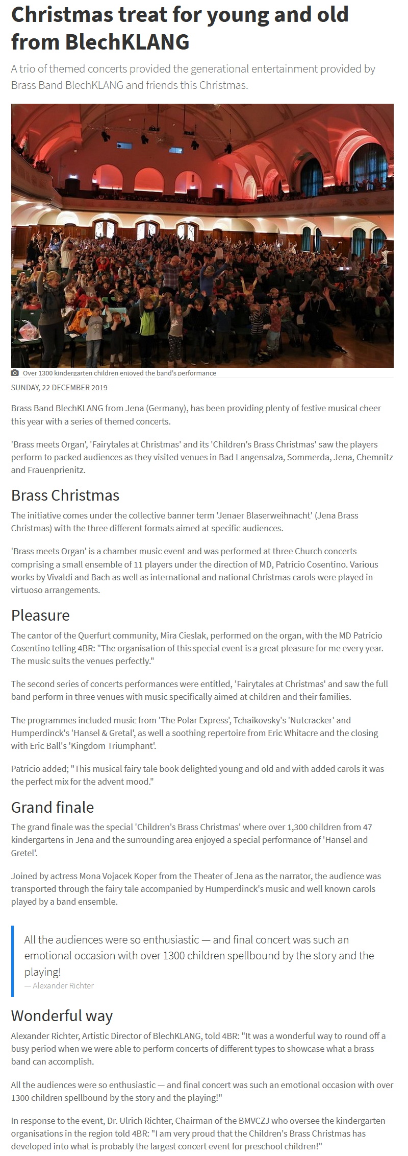 Artikel 4barsrest Weihnachtskonzerte Brass Band BlechKLANG 2019