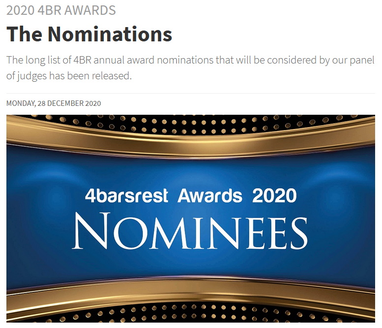 Artikel 4barsrest Nominierung für den 4barsrest Award 2020