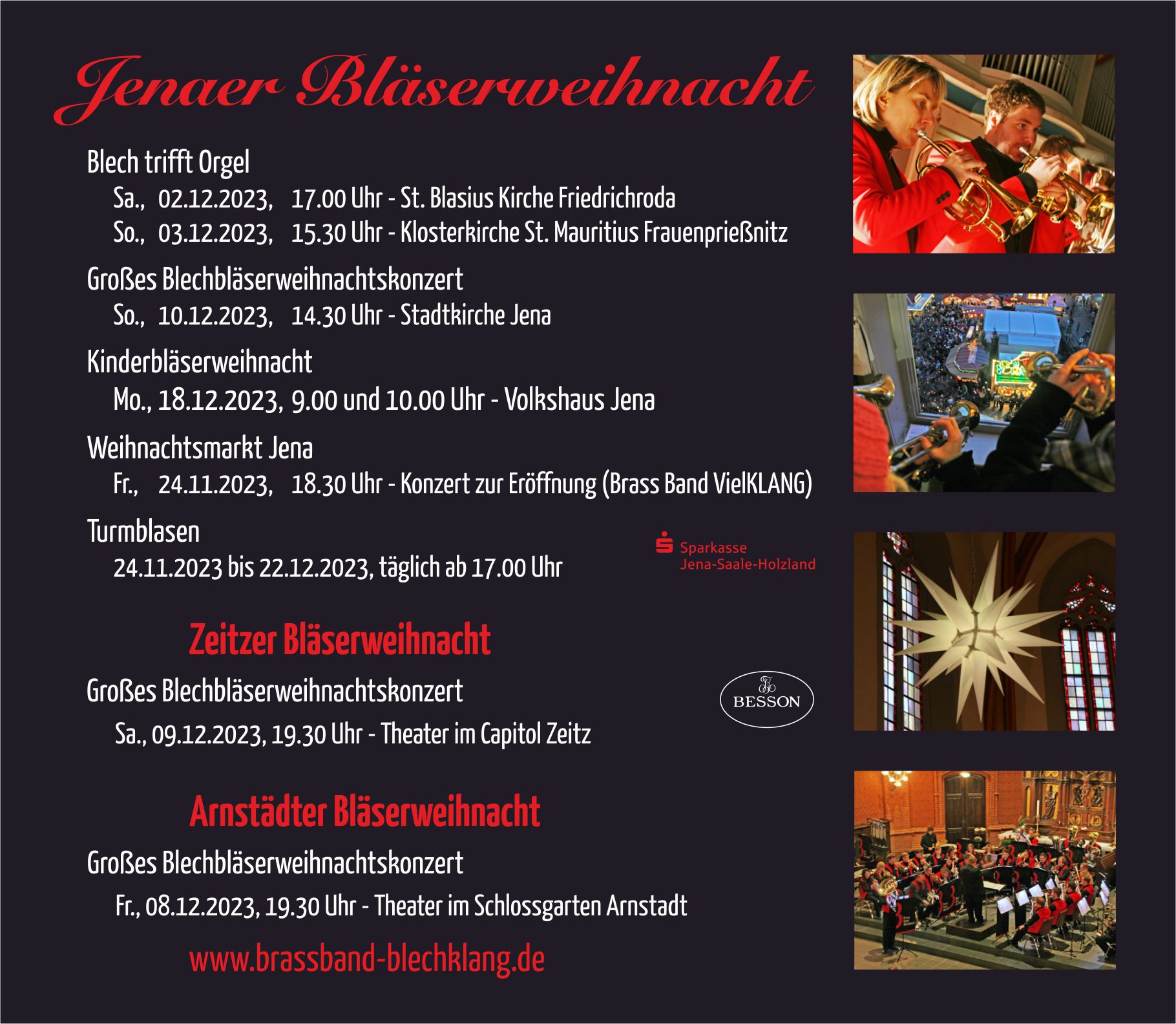 Termine Bläserweihnacht Brass Band BlechKLANG 2023
