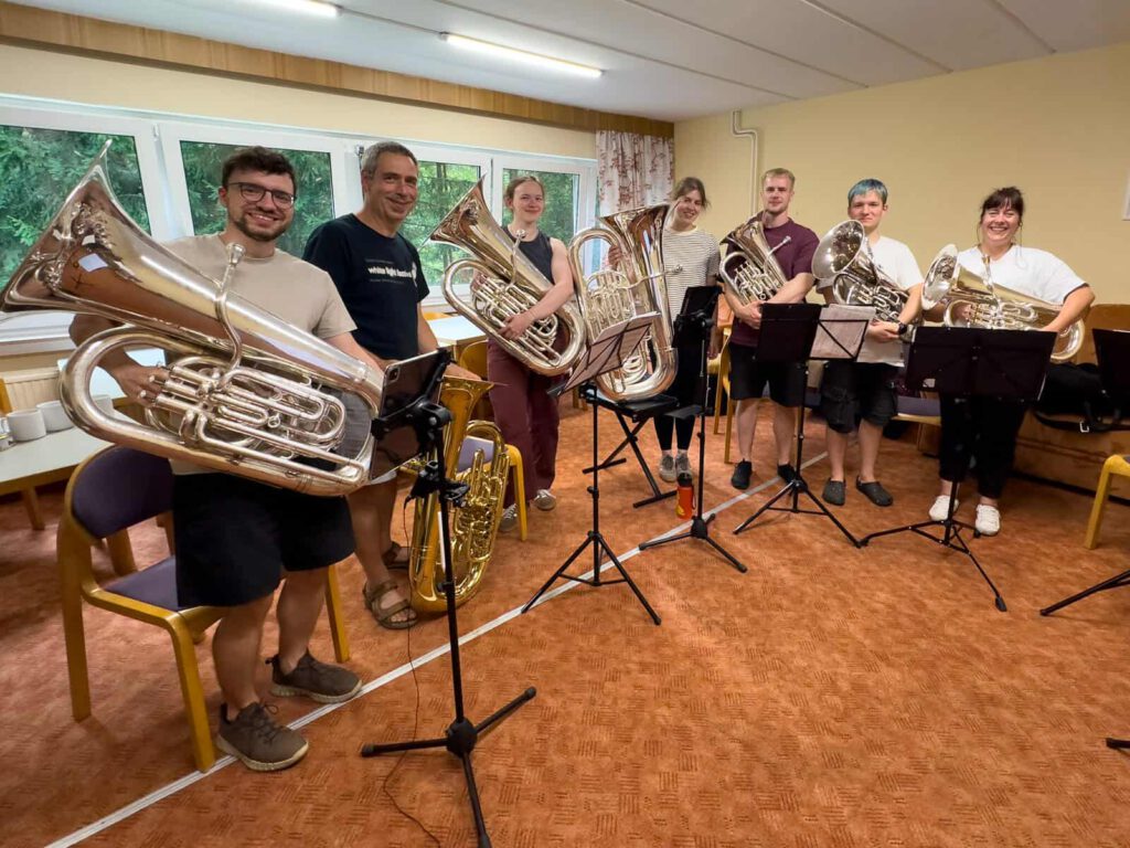 Musiker der Brass Band BlechKLANG beim ISBBC 2025