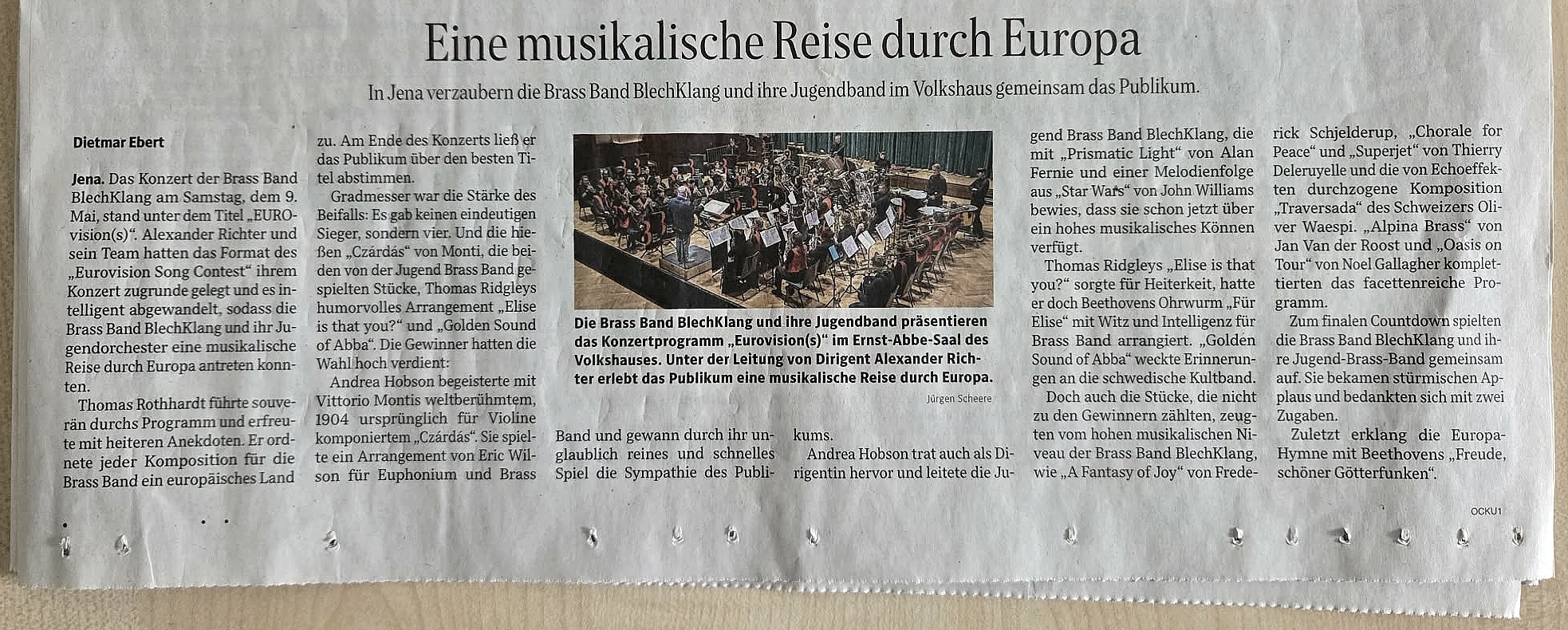 Artikel OTZ Rezension Galakonzert Brass Band BlechKLANG 2026