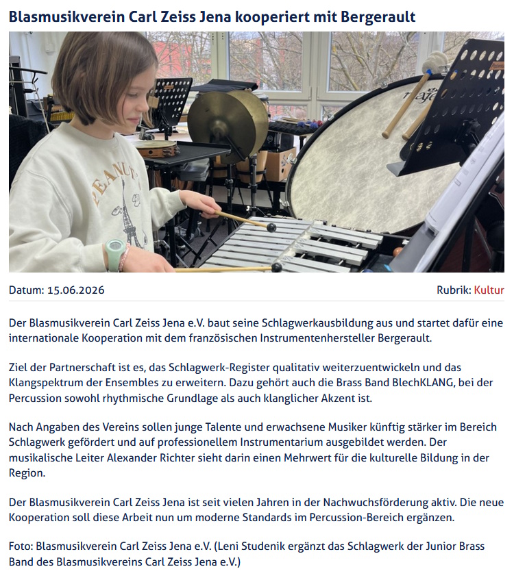 Artikel JenaTV Kooperation mit Bergerault